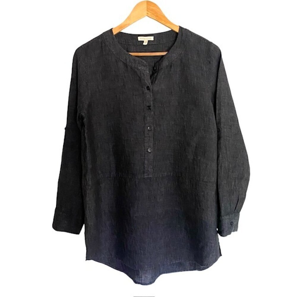 Eileen Fisher Blue Linen Delave Tunic XSmall